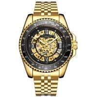 Anthony James Tachymeter Sports Automatic Wrist Watches Men - Hand Assembled Water & Scratch Resistant -Analogue Watch with Split Seconds Counter - Automatic Skeleton Watch - 5 Years Warranty –Gold