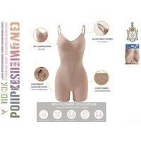 Unisex Black Women'S Seamless Shaping Bodysuit - Adjustable, Invisible & Comfortable Fit