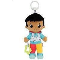Lamaze My Friend Lucas, Clip and Go Baby Pram Toy with Multiple Textures, Chime, Crinkle Feet, Teether, Sensory Toys for Babies from 0+ Months