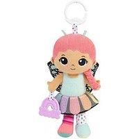LAMAZE My Friend Flora Clip & Go Doll, Textured First Doll with Crinkle Skirt &