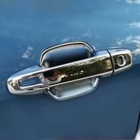 Glossy Chrome Car Door Handle Covers +Bowl Cup Protector For Subaru Forester 2019 2020 2021 2022 2023 2024 Accessories