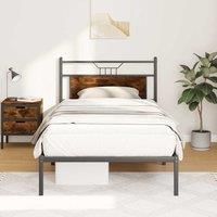 Bed Frame without Mattress Smoked Oak 100x200 cm Engineered Wood