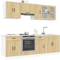 8 Piece Kitchen Cabinet Set Kalmar Sonoma Oak Engineered Wood