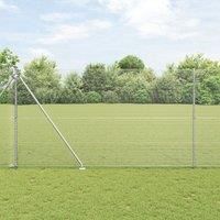 Welded Wire Fence with 13 Spike Posts 1.6x25 m Galvanised Steel