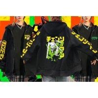 Anime Chainsaw Man Inspired Zip Up Hoodie - 8 Styles - Black