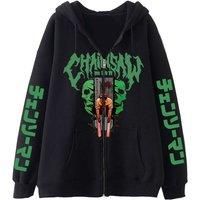 Anime Chainsaw Man Inspired Zip Up Hoodie - 8 Styles - Black