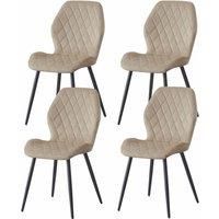 Modern Velvet Dining Chairs Set of 4 with Ergonomic Curved Backrest