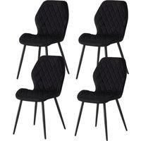 Modern Velvet Dining Chairs Set of 4 with Ergonomic Curved Backrest