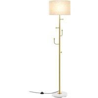 Modern Floor Lamp with Coat Rack Freestanding Lamp W/ 5 Hooks & Foot Switch E27