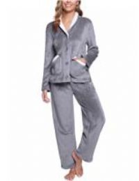 iClosam Pyjamas for Women Fleece Pyjamas Set Soft Warm Nightwear