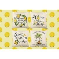 4 Summer Lemon Throw Cushion Covers