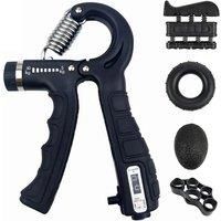 Bob and Brad Hand Grip Strengthener Kit with Counter (5 Pack), Forearm Workout Strength Trainer,Adjustable Resistance Exerciser,Finger Exerciser,Finger Stretcher,Grip Ring & Stress Relief Grip Ball