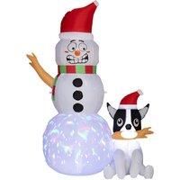 6.2Ft Christmas Inflatable Santa With Dog Decoration