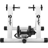 Velo Pro Magnetic Turbo Trainer – Variable Resistance Indoor Bike Trainer for Road & Mountain Bicycles – 6 Cycle Gear Resistances (White)