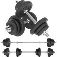 Body Revolution Adjustable Dumbbells Set - 15kg Home Gym Cast Iron Dumbbell and Barbell Weights Set for Fitness and Strength Training. Professional free weights gym equipment.