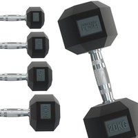 Hex Dumbbells Rubber Encased Ergo Hexagonal Weight Set Home Gym Dumbbell Workout