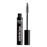 NYX Professional Makeup Worth The Hype Waterproof Mascara, volumising And Lengthening, Tapered Brush Reaches All Lashes, Caring Jojoba Oil, Shade: Black