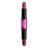 NYX Professional Makeup Blush, With Hyaluronic Acid, Hydrates, Blendable Texture, Vegan, Wonder Stick, Deep Magenta + Ginger