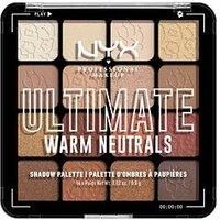 NYX Professional Makeup Ultimate Shadow Palette, 16 Vibrant True-To-Pan Eyeshadow Shades, Metallics, Shimmers, Colours and Nudes in Pressed Pigments, Vegan, Warm Neutrals, 0.8 g