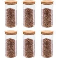 Storage Glass Jars with Cork Lid 6 pcs 1400 ml
