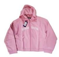REEBOK Full Zip Hoodie Jacket Womens UK 16 Cropped Spellout Logo New With Tags