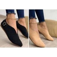 Women'S Flat Shoes - Black, Khaki, Brown Or Pink