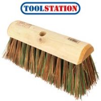Stiff Yard Broom Head Sherbo / Green Polyprop 12"