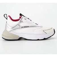 Love Moschino Sporty Running Sneakers - White/Silver Holographic