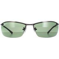 Ray-Ban Men's Polarized RB3183-004/9A-63 Silver Semi-Rimless Sunglasses