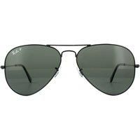 Ray-Ban Sunglasses Aviator 3025 Black Green Polarized 002/58 62mm