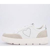 Love Moschino Chunky Glitter Heart Trainers - White