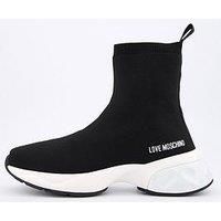 Love Moschino Logo Sock Trainers - Black
