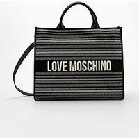 Love Moschino Woven Logo Tote Bag - Black