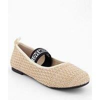 Love Moschino Raffia Straw Ballet Flat - Natural