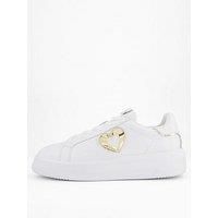 Love Moschino Heart Logo Trainer - White/Platinum