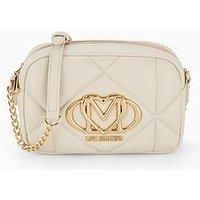 Love Moschino Quilted Big Logo Small Bag - Ivory