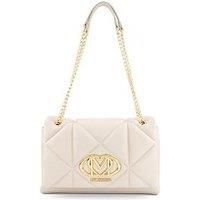 Love Moschino Puffy Quilted Heart Logo Shoulder Bag - Ivory