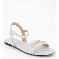 Love Moschino Leather Flat Sandal - White