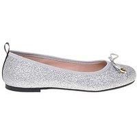 Love Moschino Glitter Ballet Flat - Silver