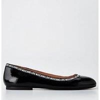 Love Moschino Logo Ballet Flats - Black