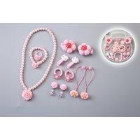 Childrens Accessory Set For Hair And Jewellery In 4 Colours - Pink