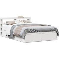 Bed Frame with Headboard White 160x200 cm Solid Wood Pine