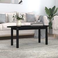 Coffee Table Black 110x55x45 cm Solid Wood Pine