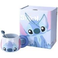 Lilo & Stitch-Inspired Ceramic Cup With Matching Spoon - Blue Or Pink