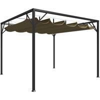 Garden Gazebo with Retractable Roof 3x3 m Taupe 180 g/m