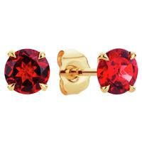 Revere 9ct Yellow Gold Round Created Ruby Stud Earrings