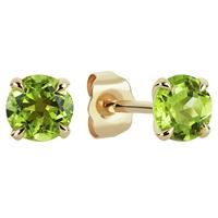 Revere 9ct Yellow Gold Round Peridot Stud Earrings