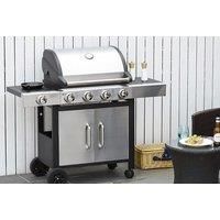 Deluxe Garden Gas Barbecue Grill 4+1 Burner - Large Cooking Area & Side Burner