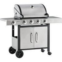 Deluxe Garden Gas Barbecue Grill 4+1 Burner - Large Cooking Area & Side Burner