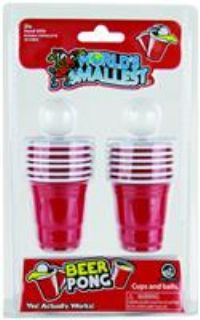 Worlds Smallest Beer Pong Miniature Red Beer Pong 1-2 Players Indoor Science Plastic No Batteries Required Adult 4 Balls 12 Cups